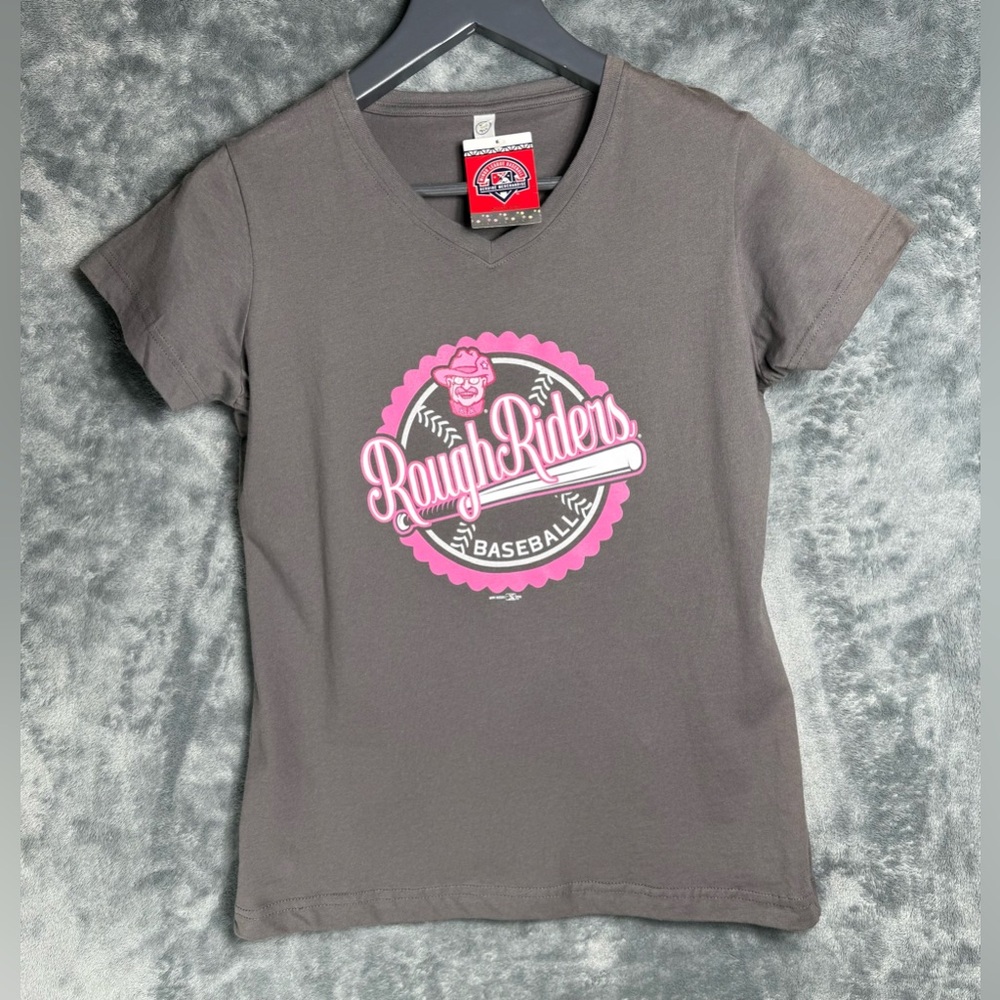 MLB Rough Riders Women's Short Sleeve V-Neck Tee